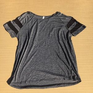 Dark grey mesh sleeve shirt